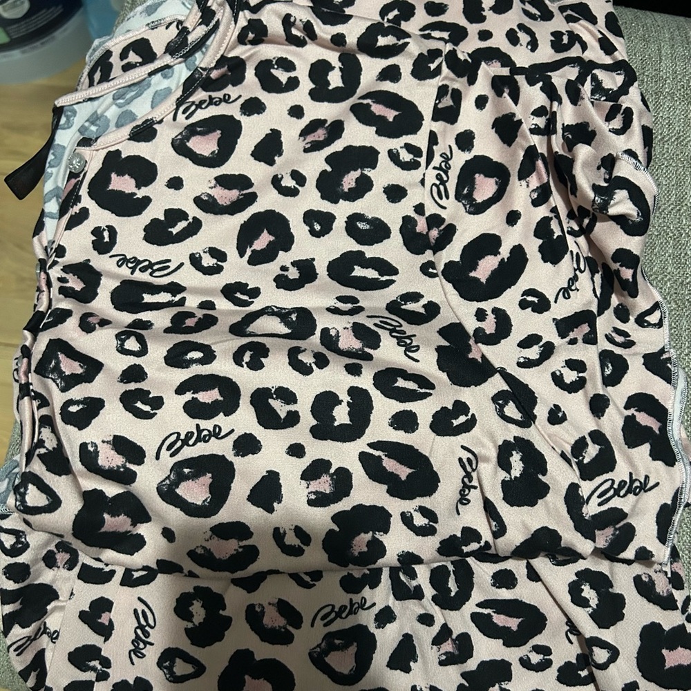 Bebe Pink and Black Leopard Print
